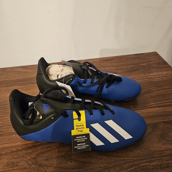 Adidas Big Kid Size 5.5  X 19.4 FXG Soccer Cleats Blue/White EF1615 NWB - Picture 2 of 11